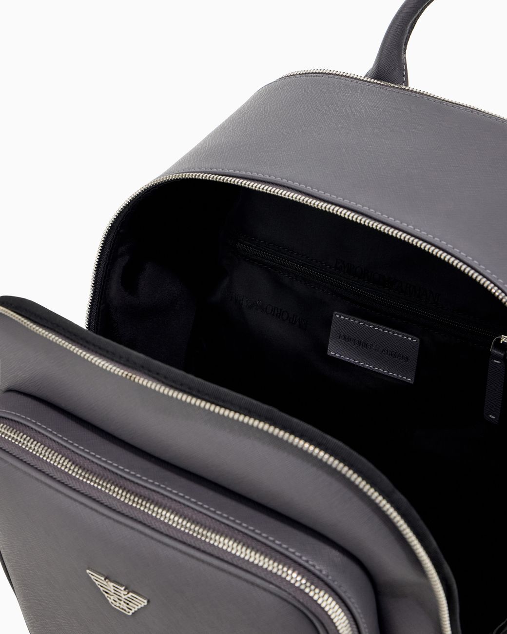 Emporio Armani Gray Backpack With A Metallic Logo And-Tone Zips for men
