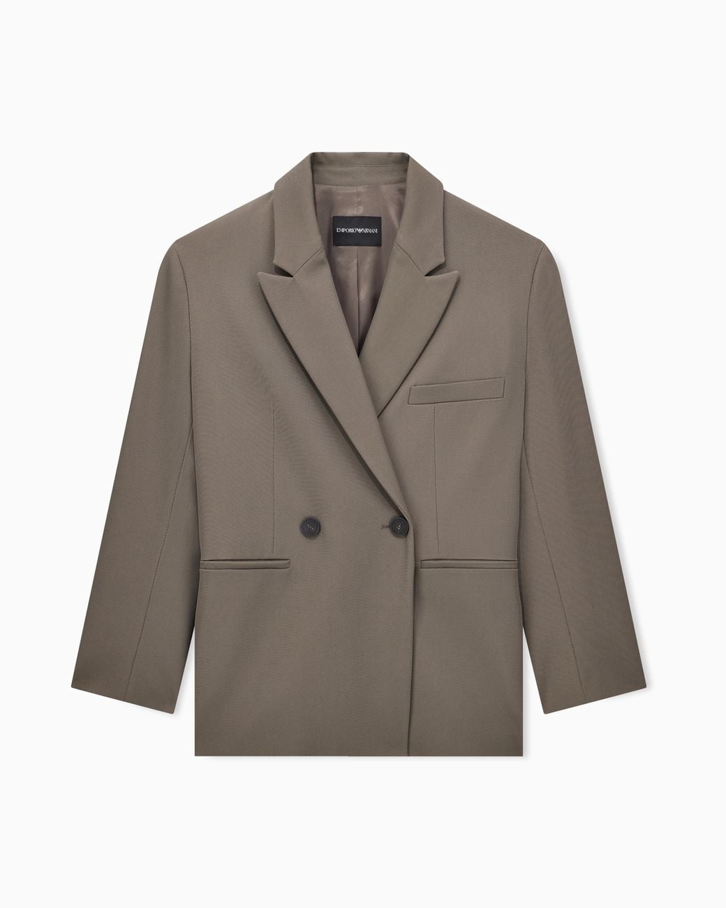 Emporio Armani Brown Single-Breasted Stretch Tech Gabardine Jacket