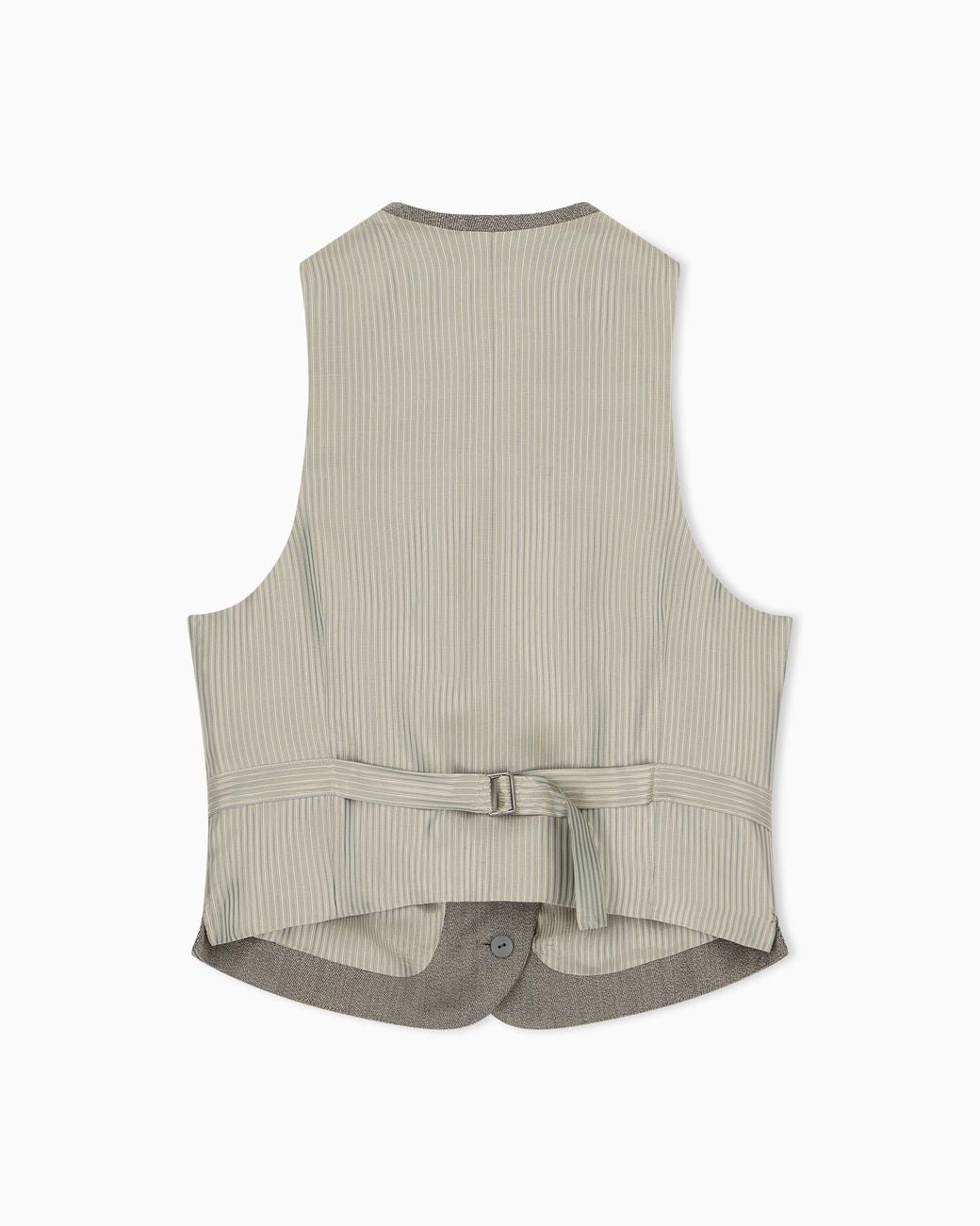 Emporio Armani Gray Double-Breasted Virgin Wool Gilet