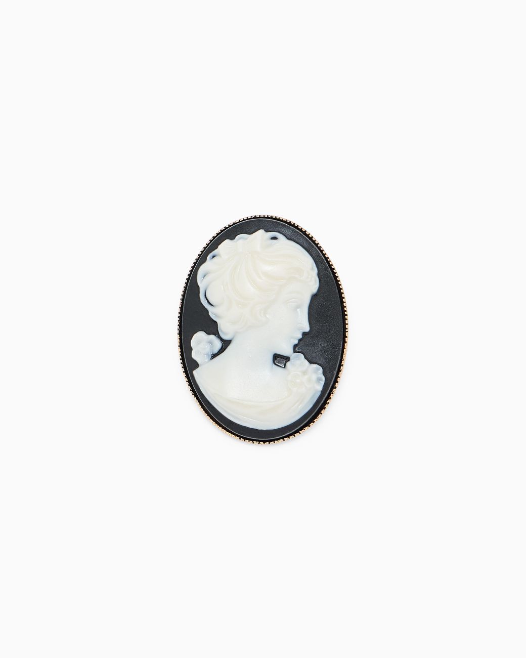 Emporio Armani Blue Brooch With A Vintage-Style Oval Cameo And Profile for men