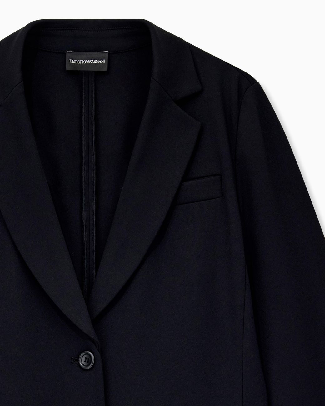 Emporio Armani Blue Stretch Jersey Interlock Blazer Travel Essential
