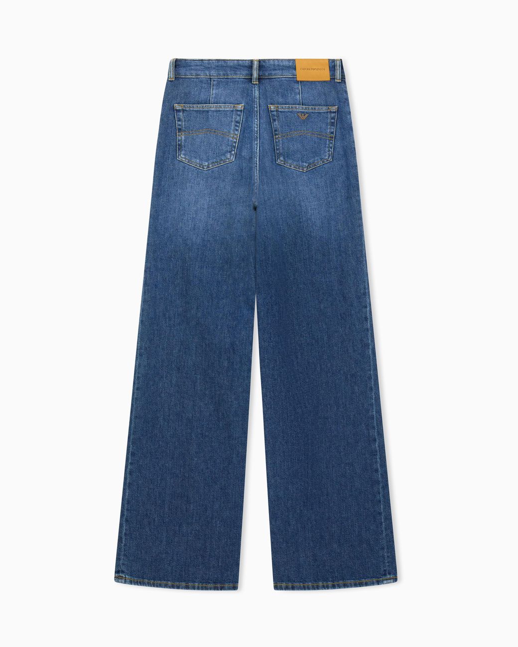Emporio Armani Blue 5-Pocket Pants High-Waisted Wide-Leg Denim With A Used Look