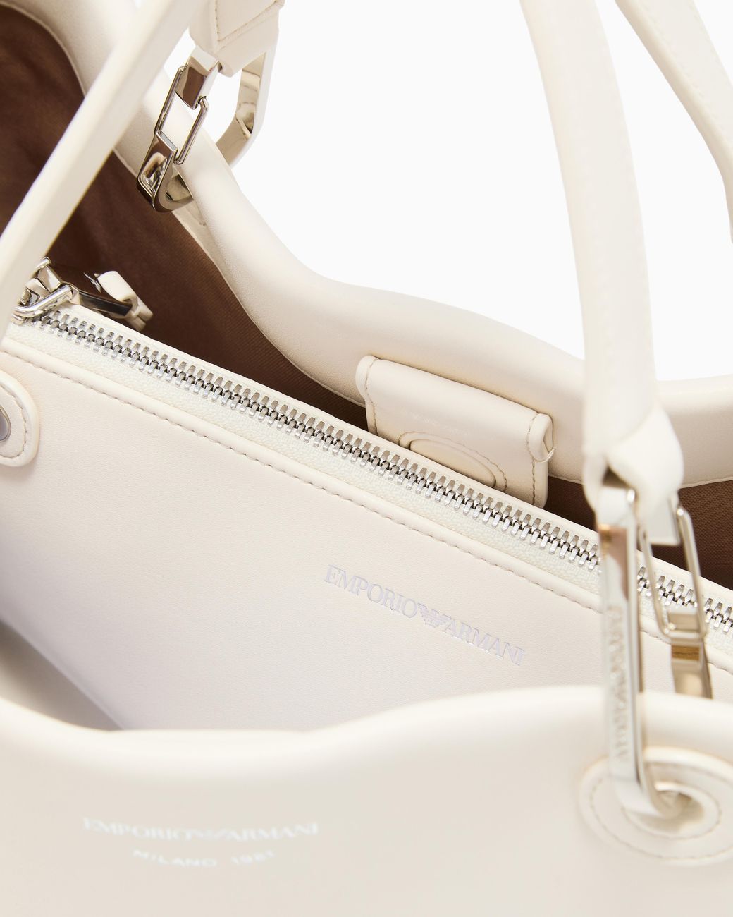 Emporio Armani White Shopper Bag