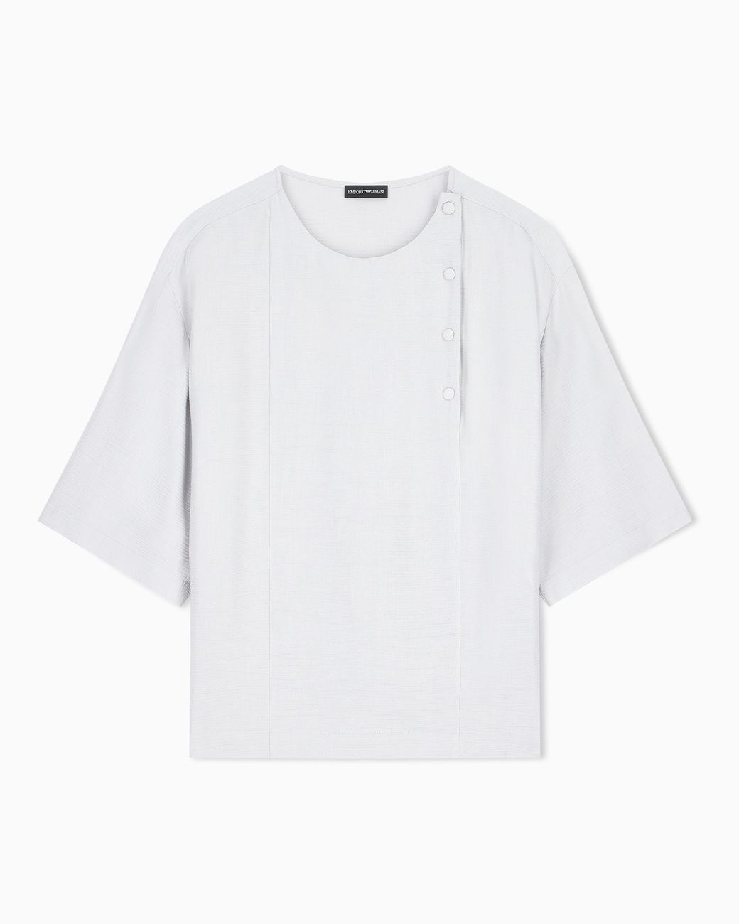 Emporio Armani White Textured Fabric Blouse With Bark Effect Signature Capsule