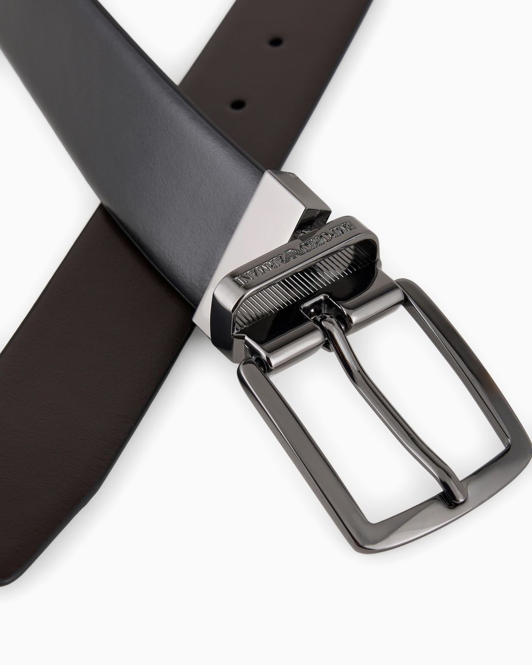 Emporio Armani White Reversible Leather Belt for men