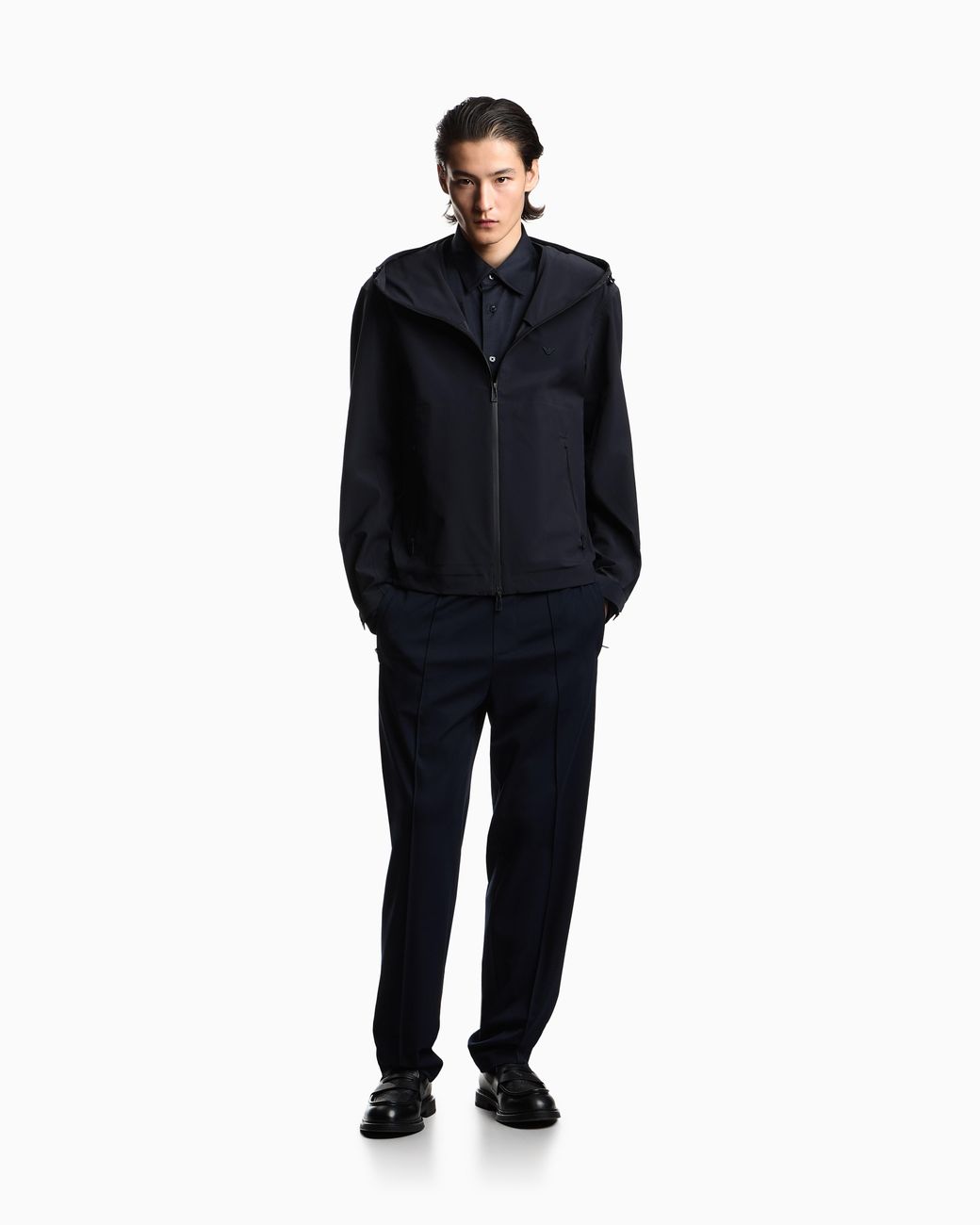 Emporio Armani Blue Nylon Trousers With An Elasticated Waist for men