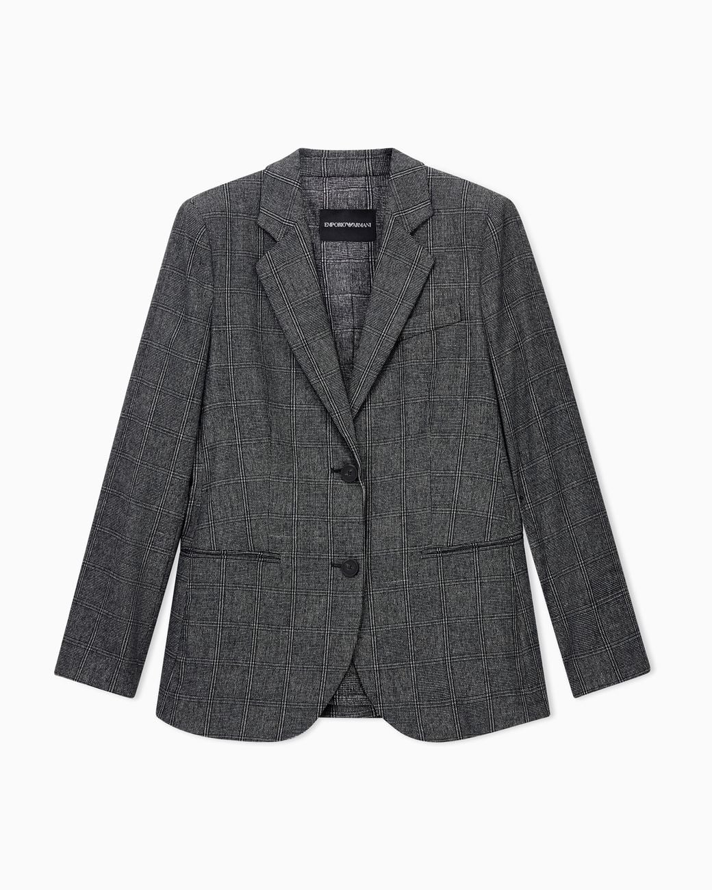 Emporio Armani Gray Signature Capsule Check Flannel Blazer