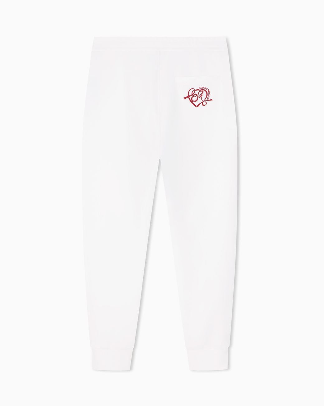 Emporio Armani White Double Jersey Jogger Trousers Valentine's Day Capsule for men