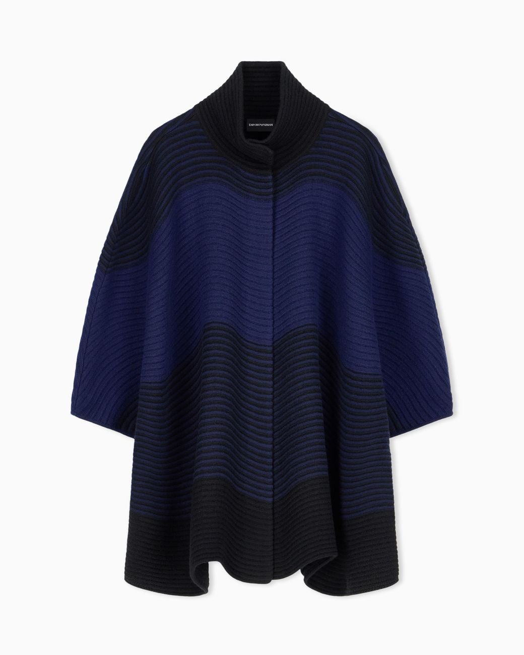 Emporio Armani Blue High Neck Cape
