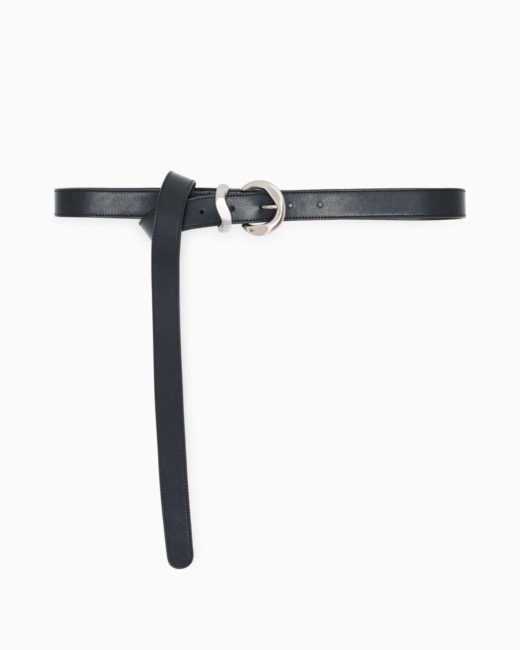 Emporio Armani White Smooth Leather Belt
