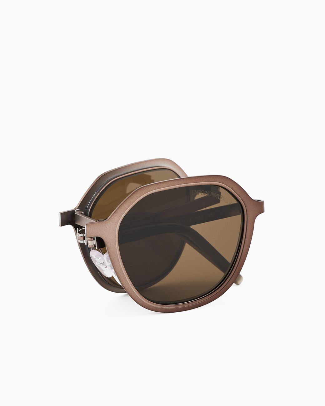 Emporio Armani Brown Irregular-Shaped Folding Sunglasses for men