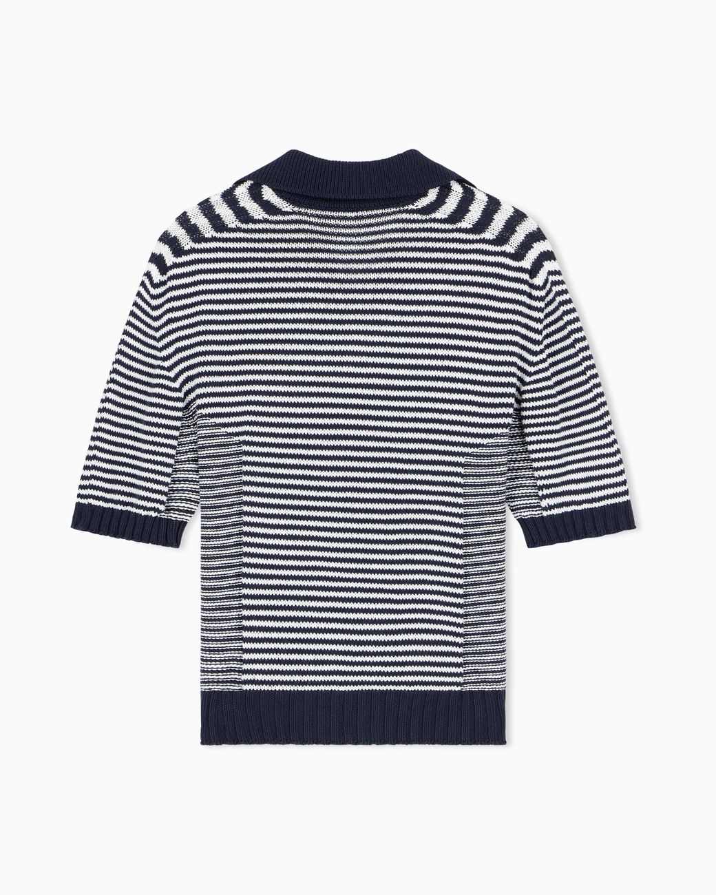 Emporio Armani Blue Striped Polo Collar Shirt Signature Capsule
