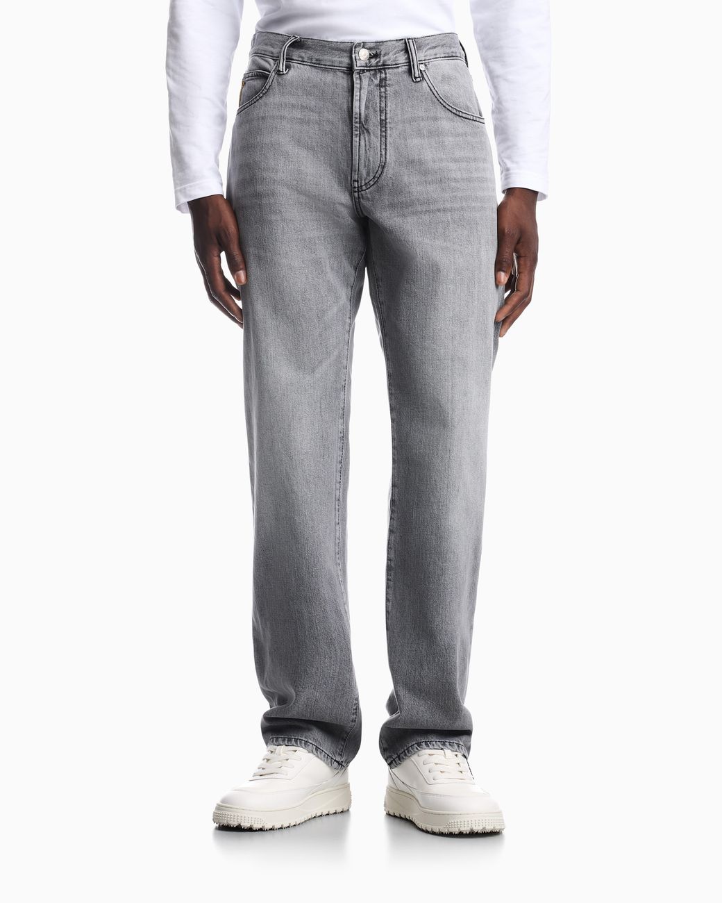 Emporio Armani Gray Five-Pocket Jeans for men