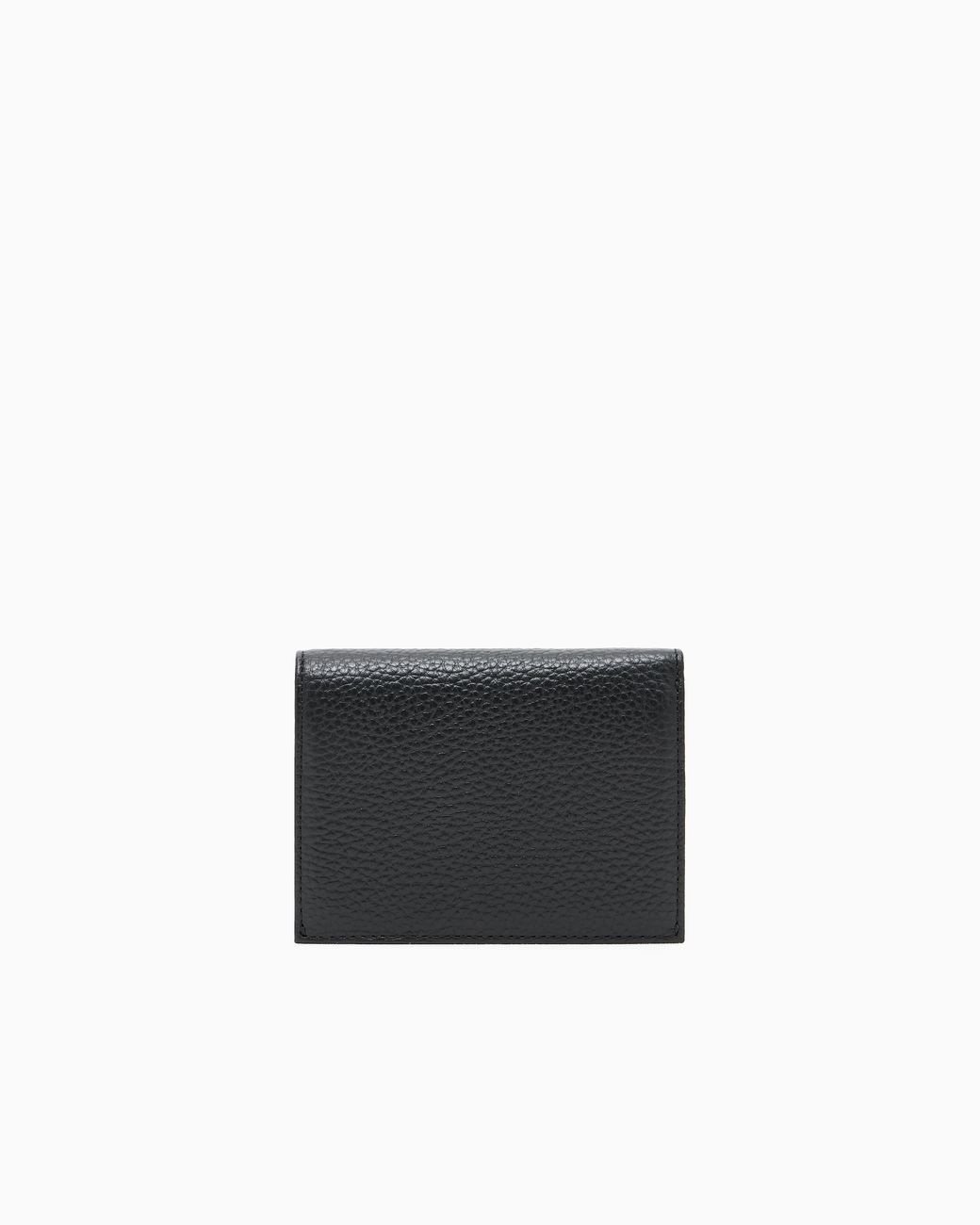 Emporio Armani Black Tumbled Leather Compact Wallet for men