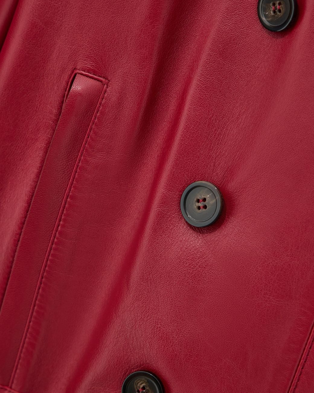 Emporio Armani Red Double-Breasted Trench Coat