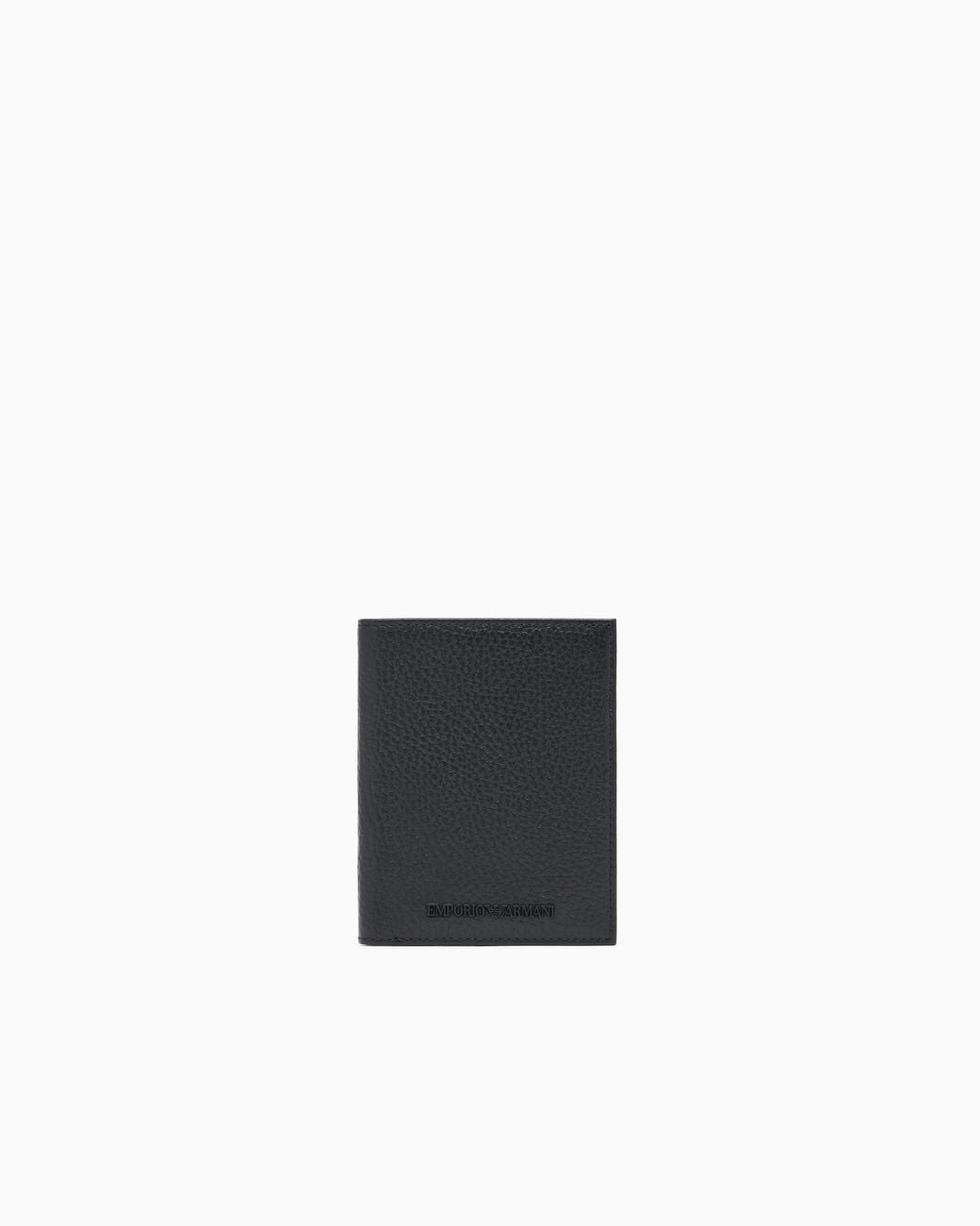 Emporio Armani Black Tumbled Leather Card Holder for men