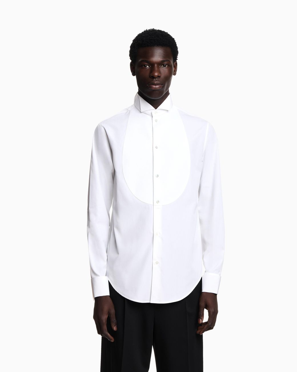 Emporio Armani White Tuxedo Shirt With Plastron for men