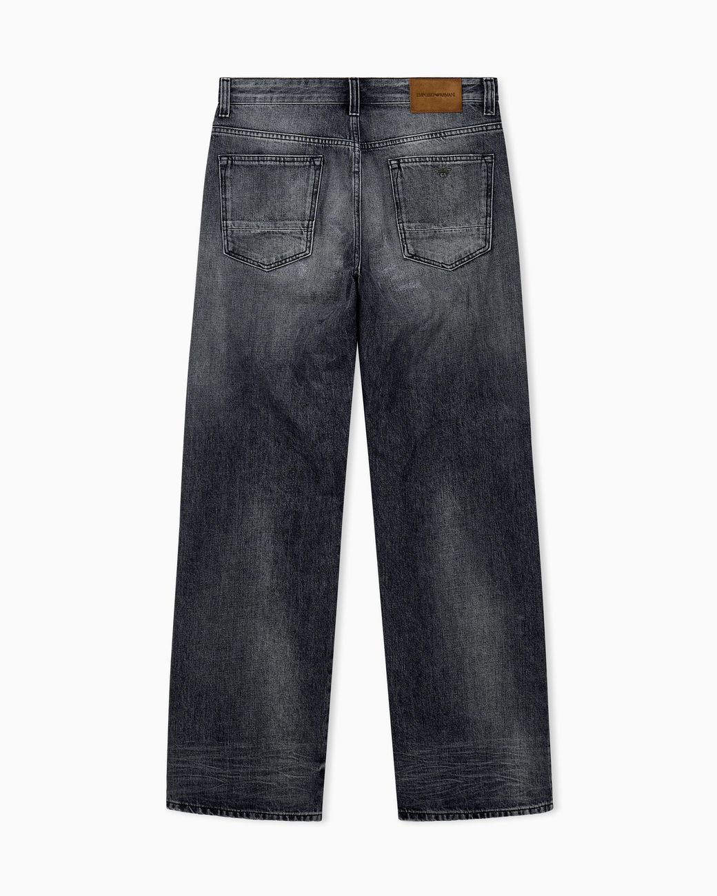 Emporio Armani Gray Five-Pocket Distressed Jeans With A Relaxed Straight Fit for men