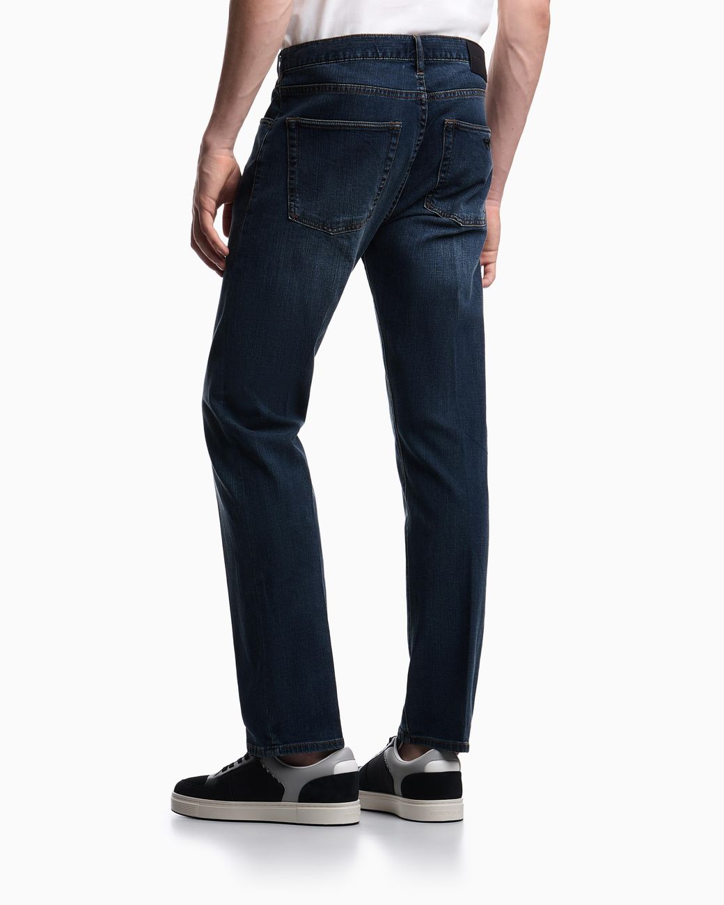 Emporio Armani Blue J45 Regular Fit, Washed Stretch Denim Jeans for men