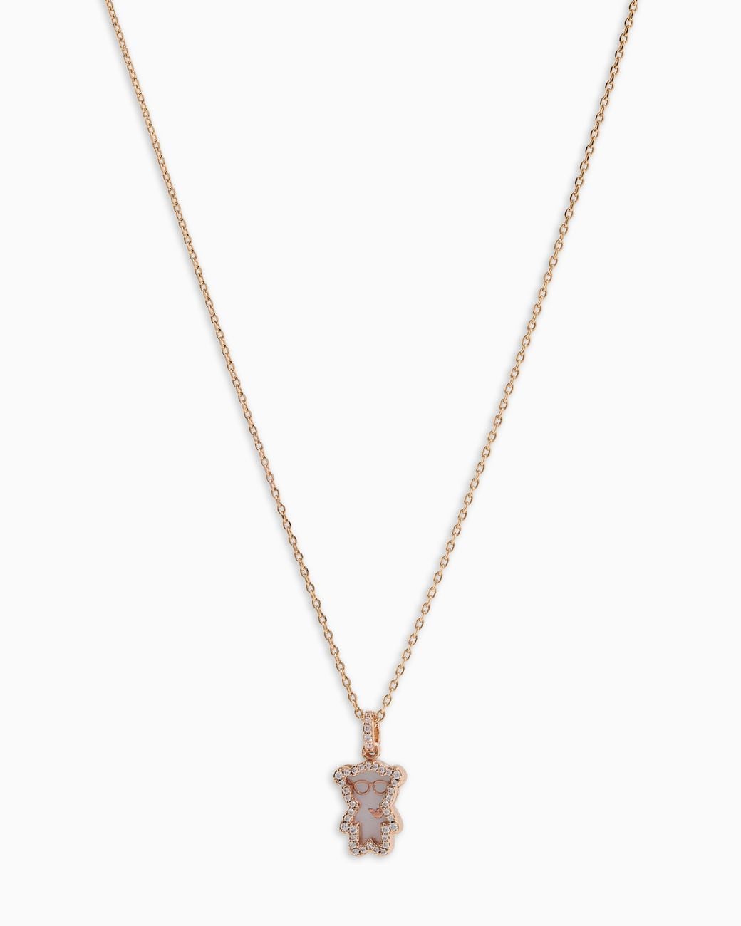 Emporio Armani Metallic Rose-Tone Brass Pendant Necklace