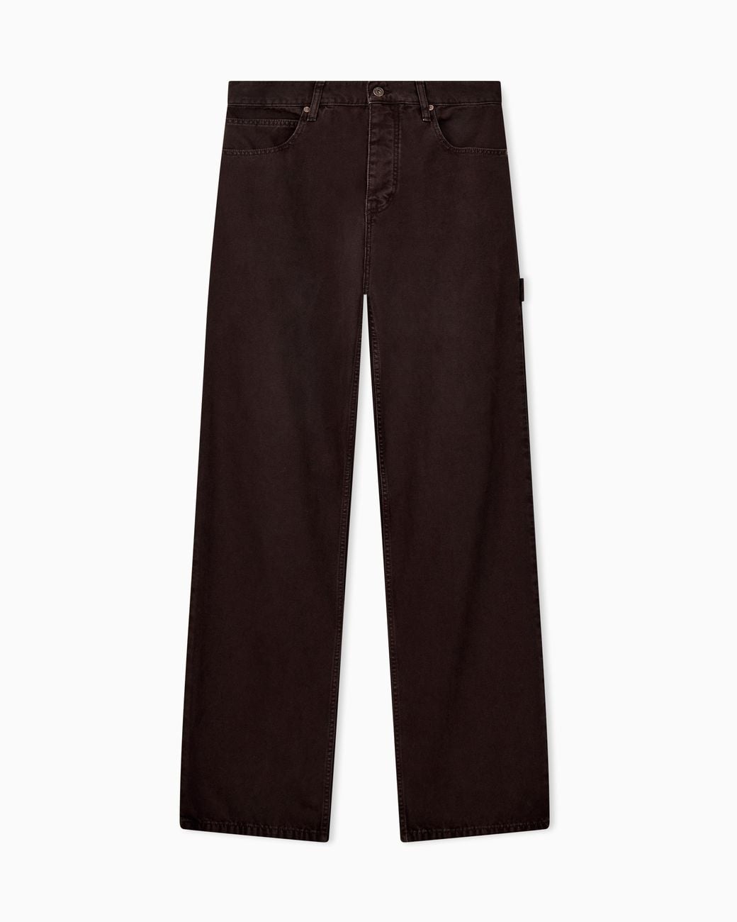 Emporio Armani Brown Oversized Cotton Workwear Trousers With Utility Pockets for men