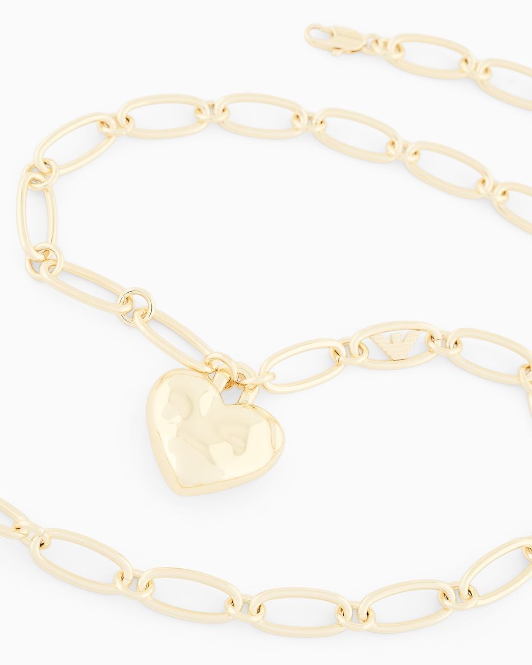 Emporio Armani White Tone Brass Pendant Necklace