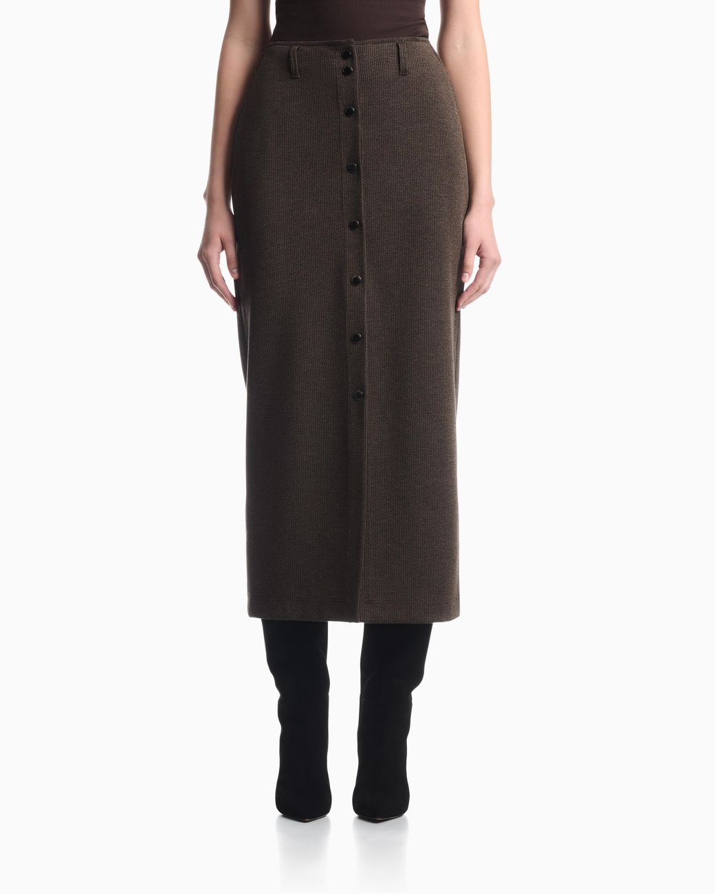 Emporio Armani Brown Long Knit Skirt Boteh Capsule