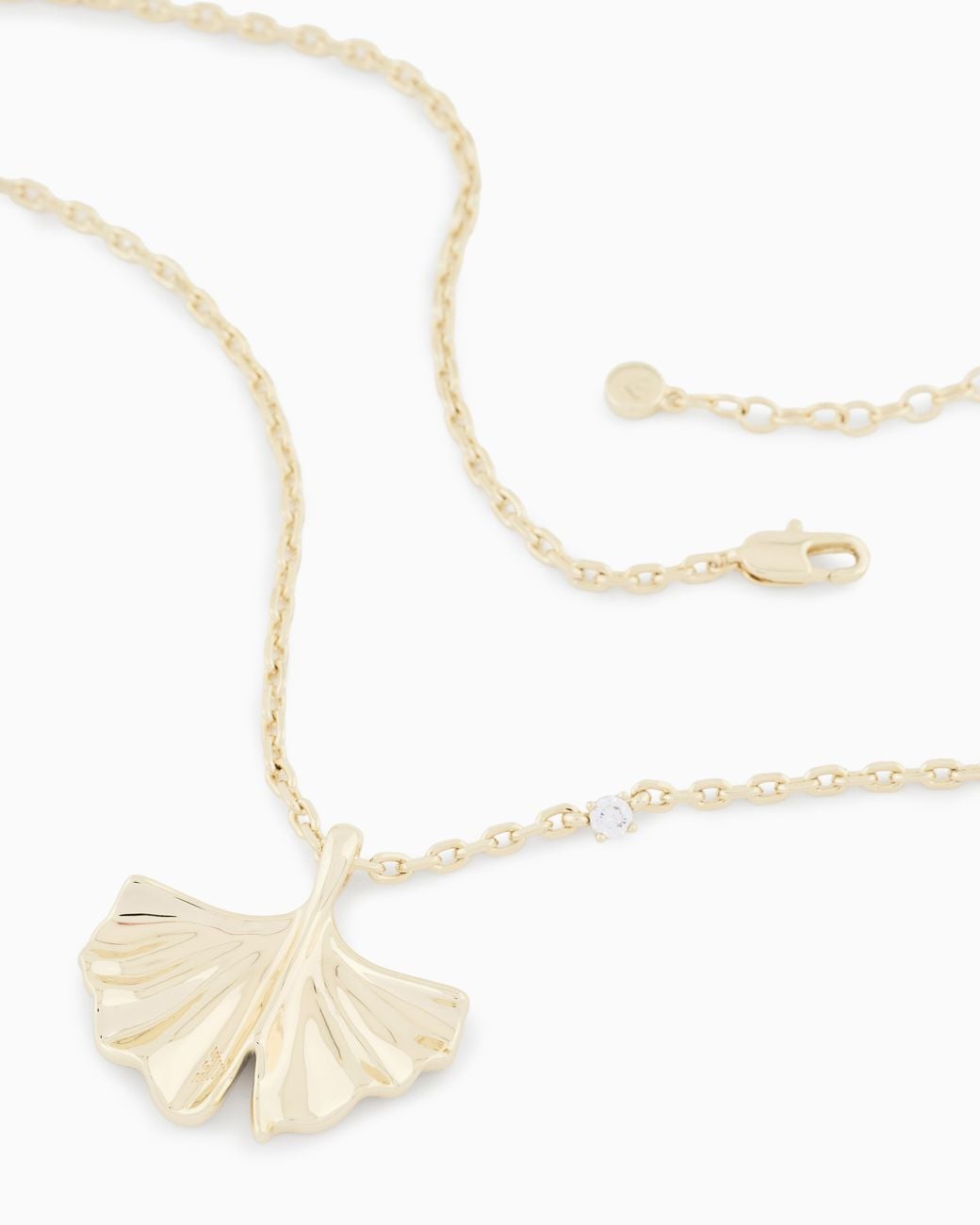 Emporio Armani White Tone Brass Pendant Necklace