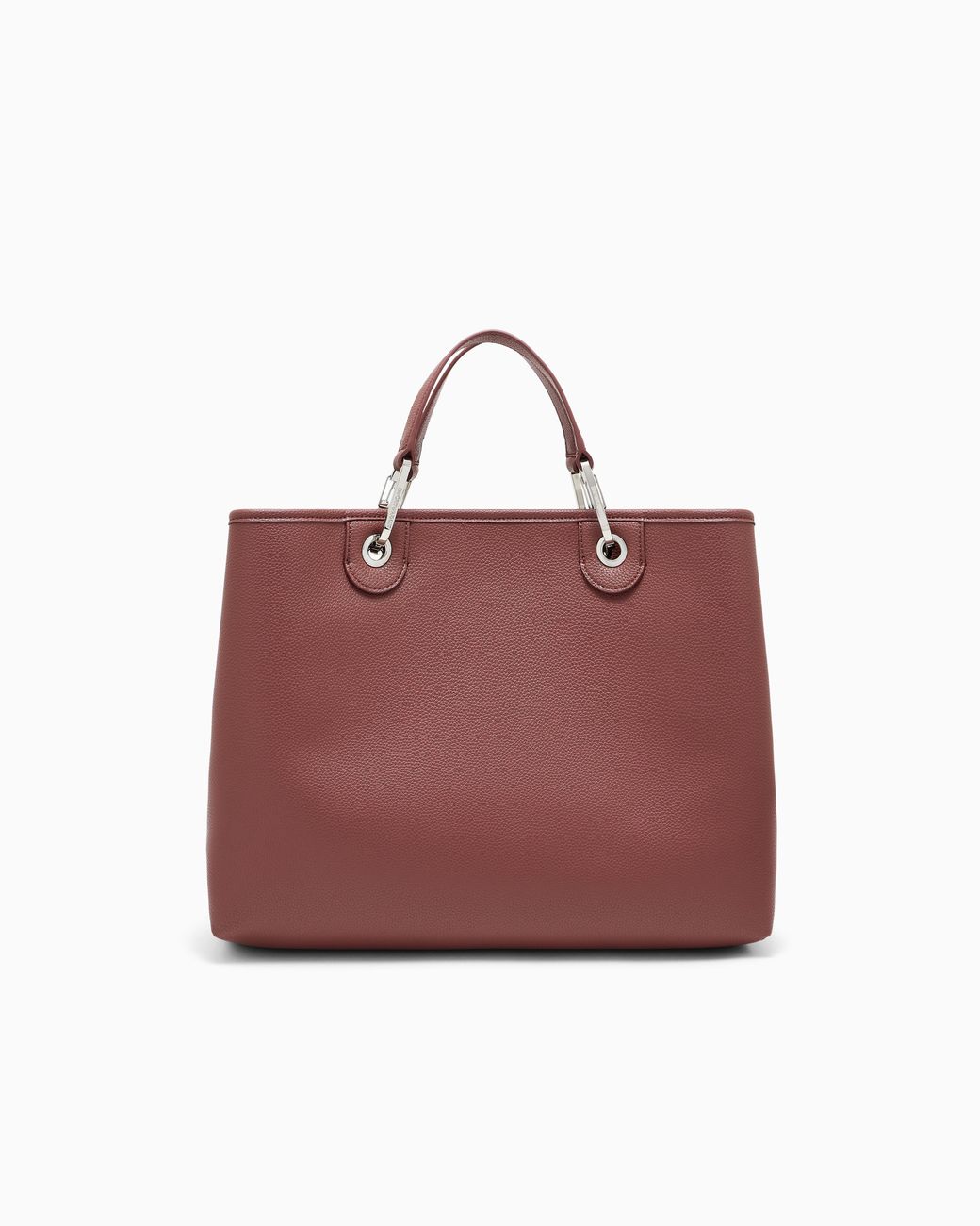 Emporio Armani Red Shopping Bag With A Pebbled Texture And Dual Top Handles