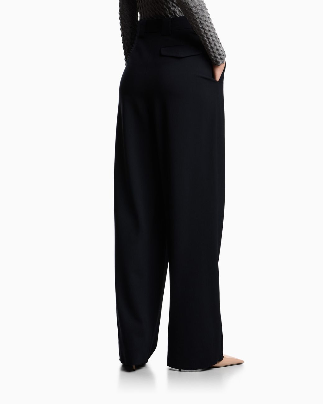 Emporio Armani Black Pleated Trousers