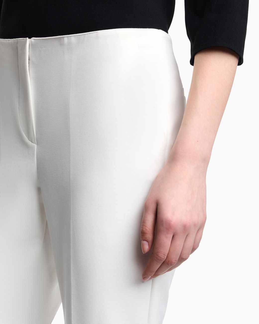 Emporio Armani White High-Waisted Trousers