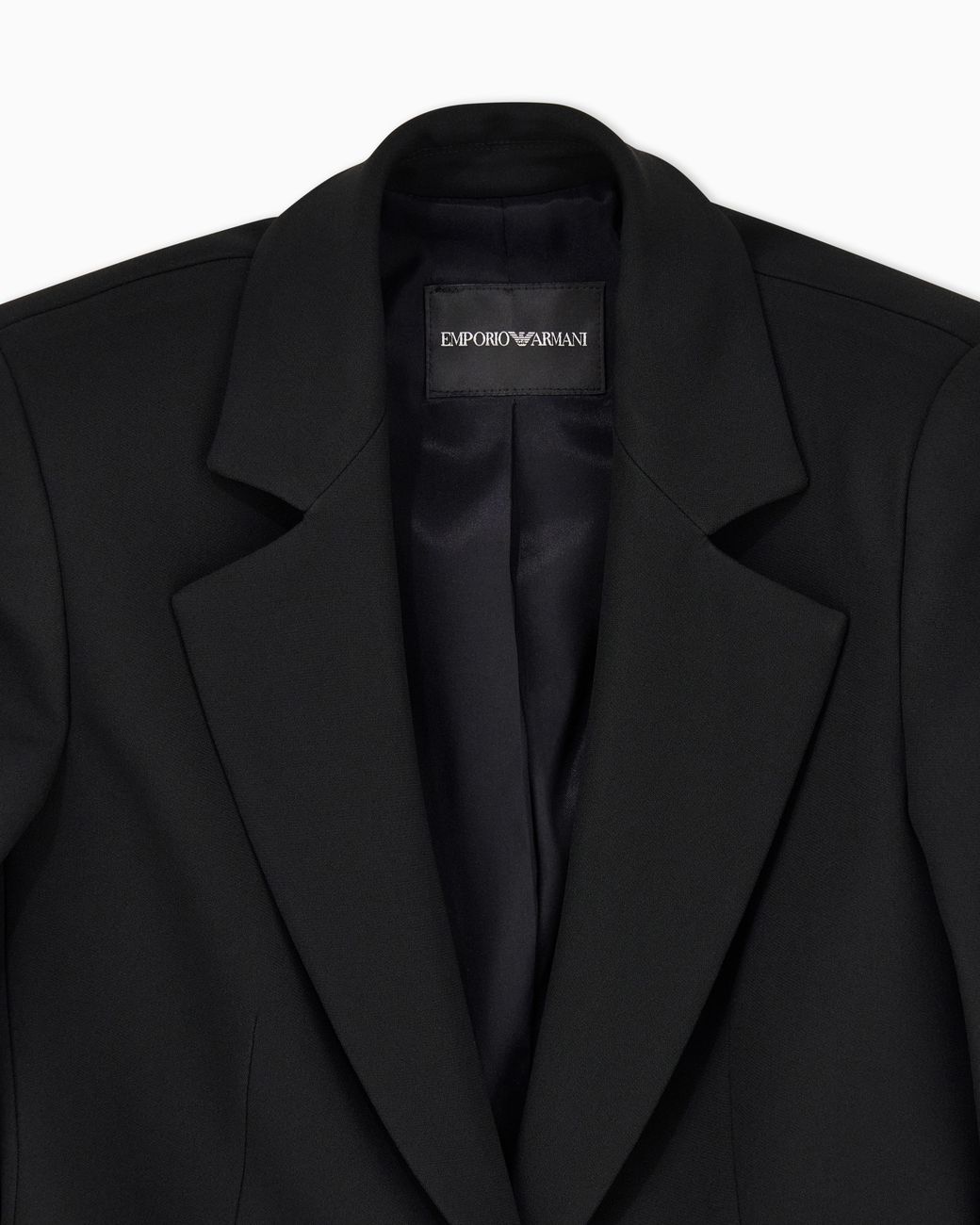 Emporio Armani Black Cady Crepe Jacket With Lapels
