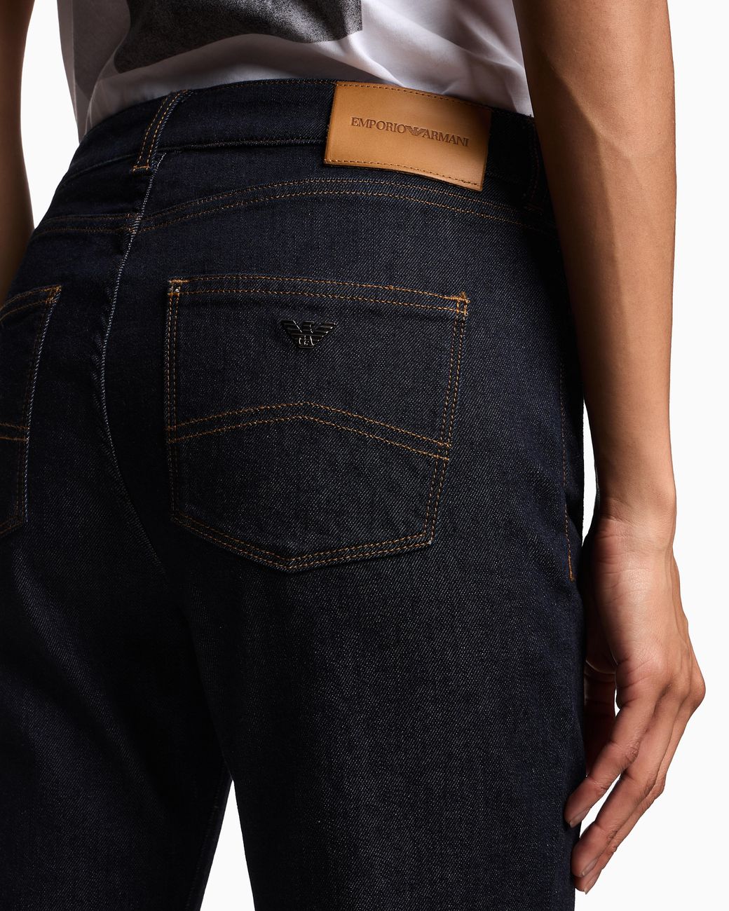 Emporio Armani Blue Stretch Jeans Essential With Five Pockets And A Skinny Leg