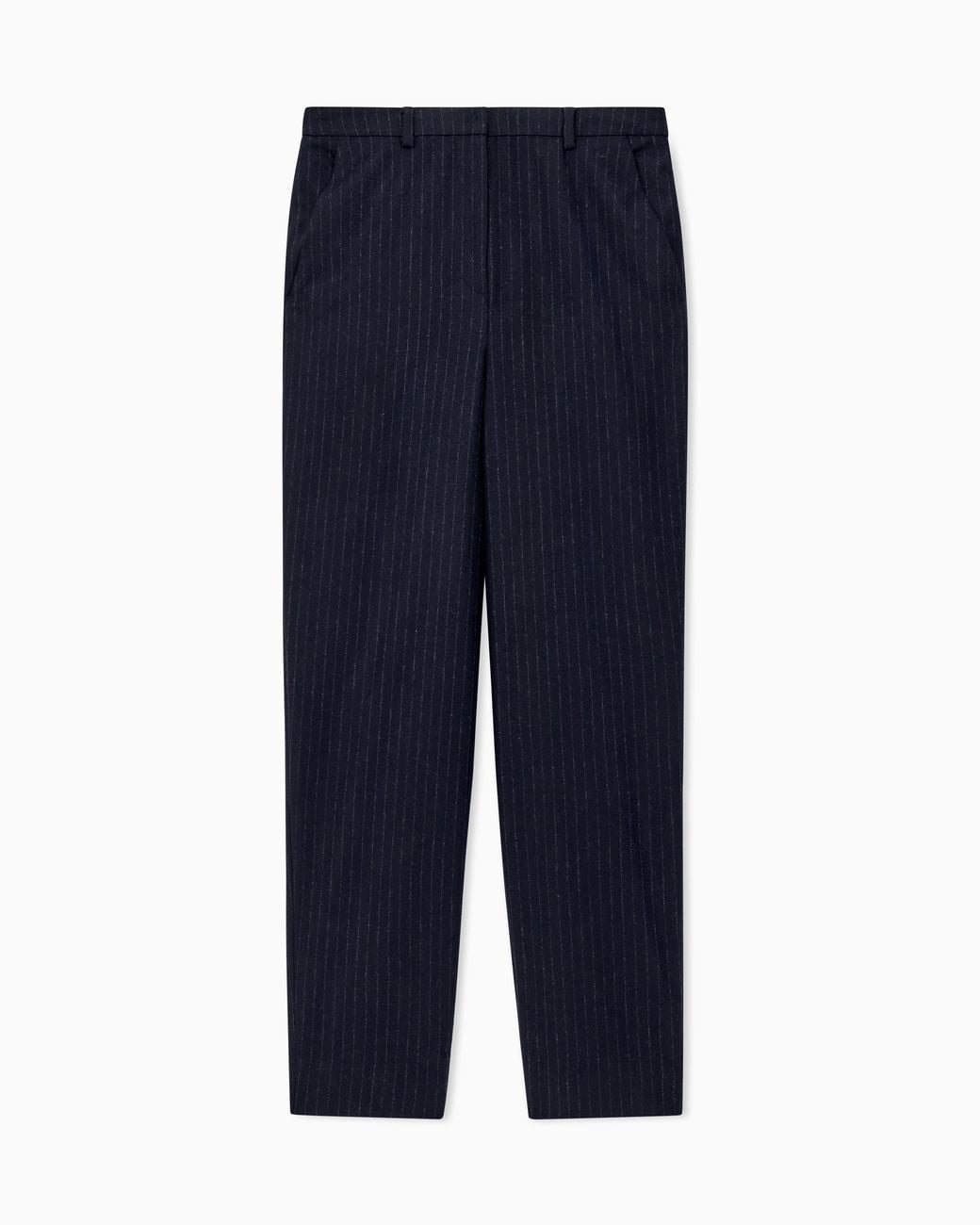 Emporio Armani Blue Pinstripe Wool Blend Pants Signature Capsule