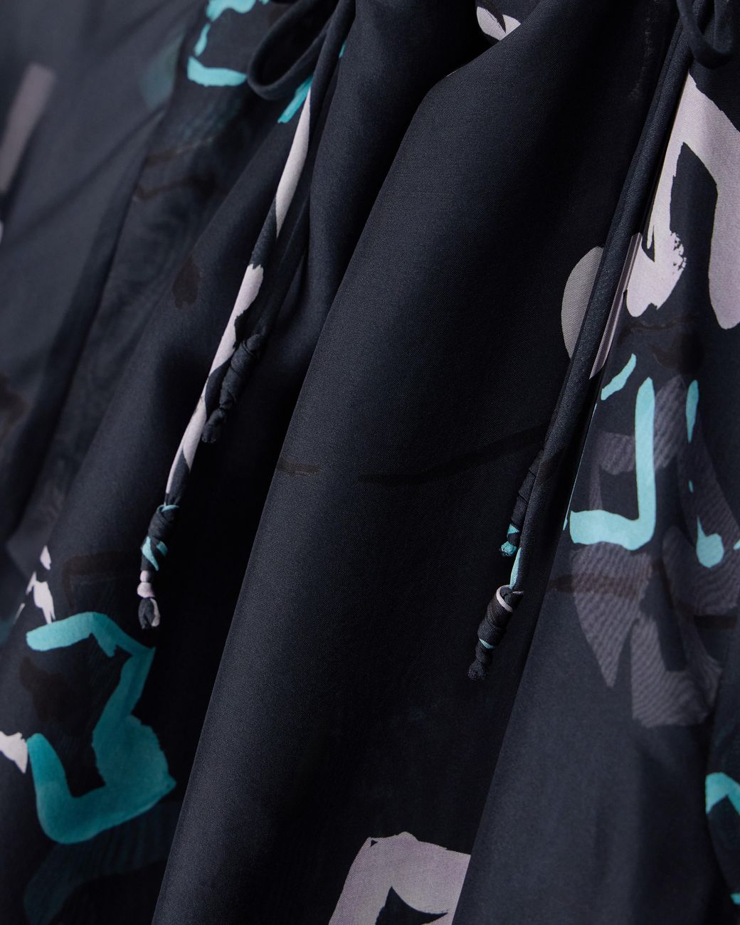 Emporio Armani Blue Sheer Long-Sleeve Silk Chiffon Shirt With A Floral Print