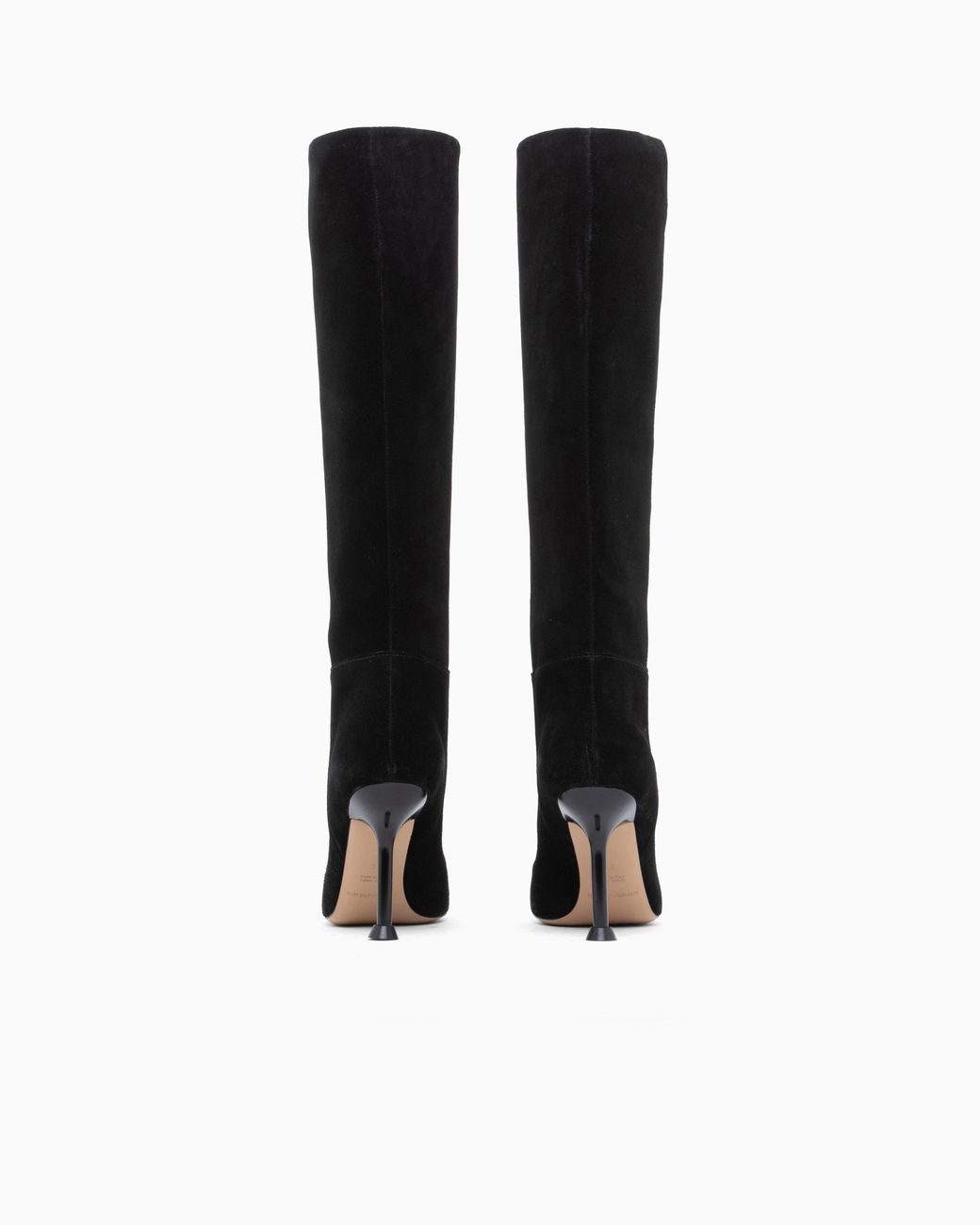 Emporio Armani Black Suede Heeled Boots Boteh Capsule