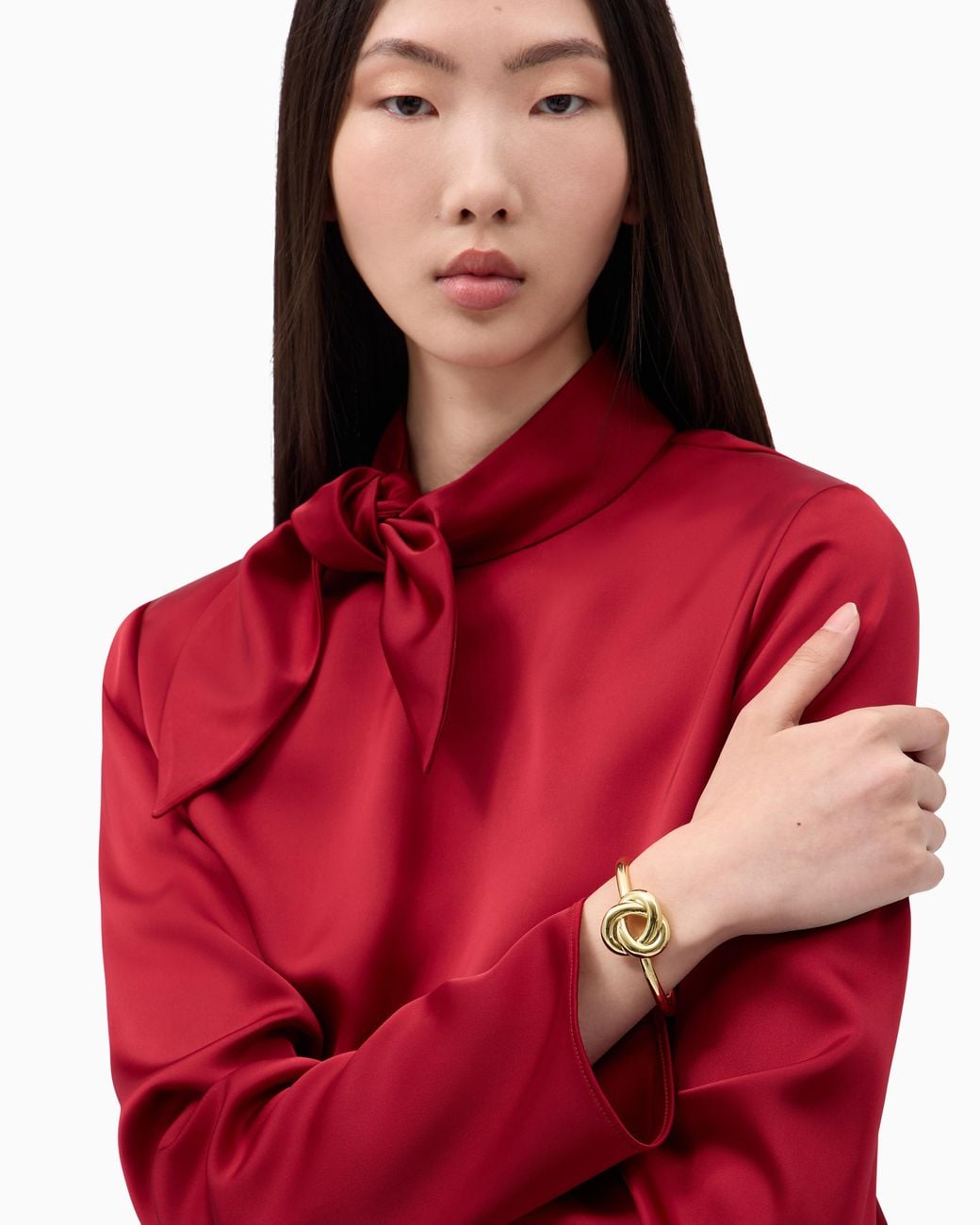 Emporio Armani White Tone Brass Cuff Bracelet