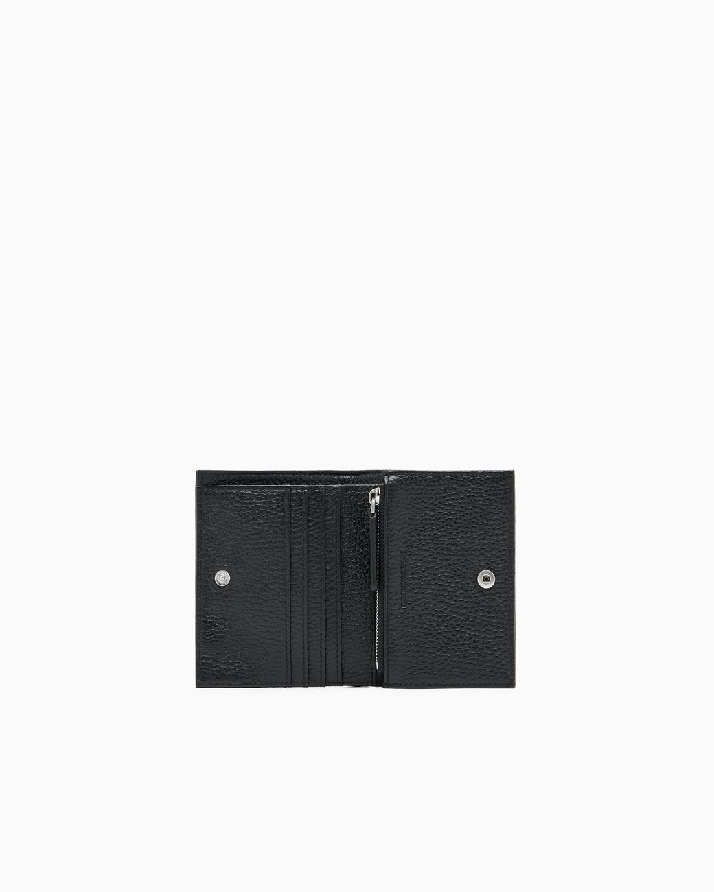 Emporio Armani Black Tumbled Leather Compact Wallet for men