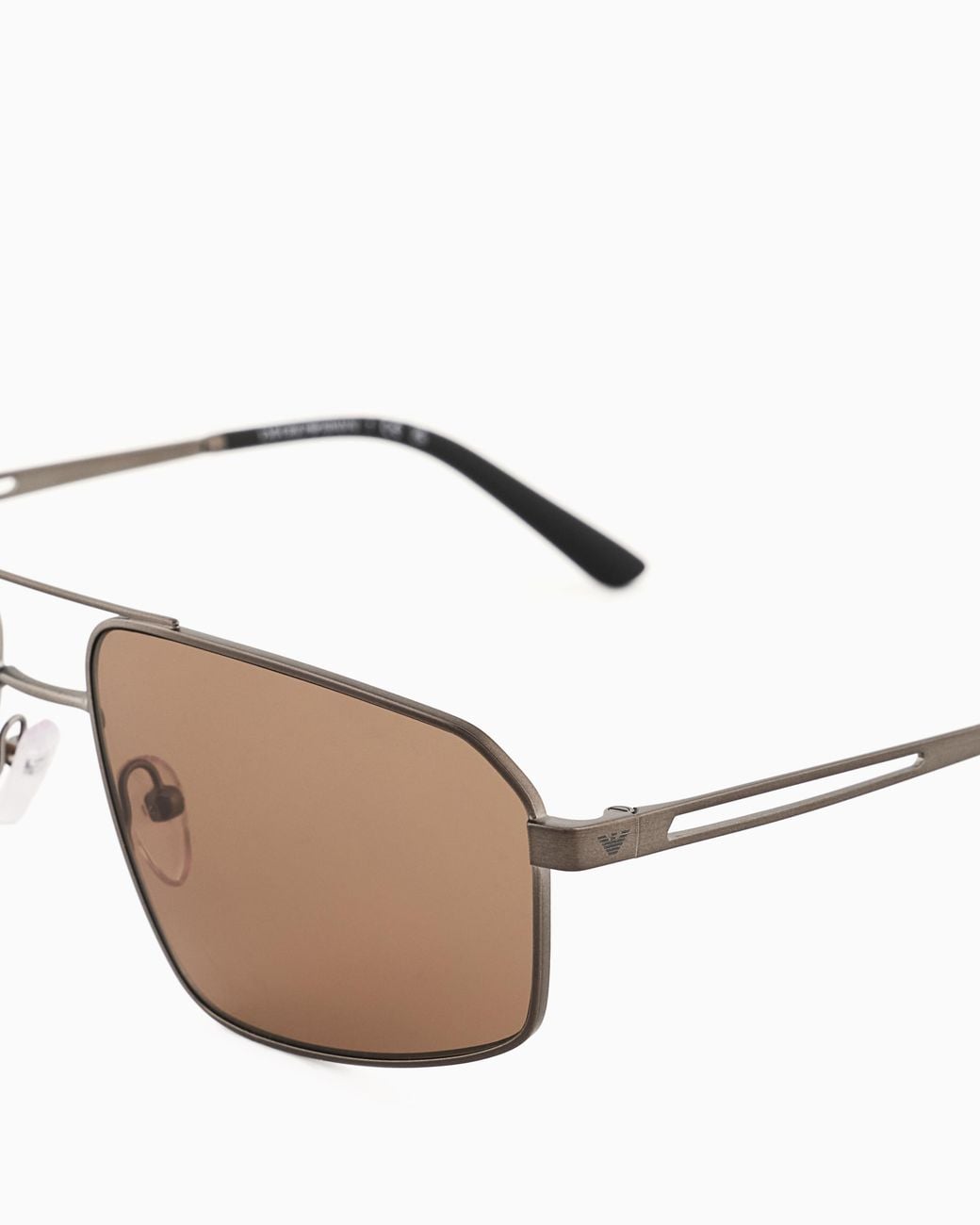 Emporio Armani White Aviator Sunglasses for men