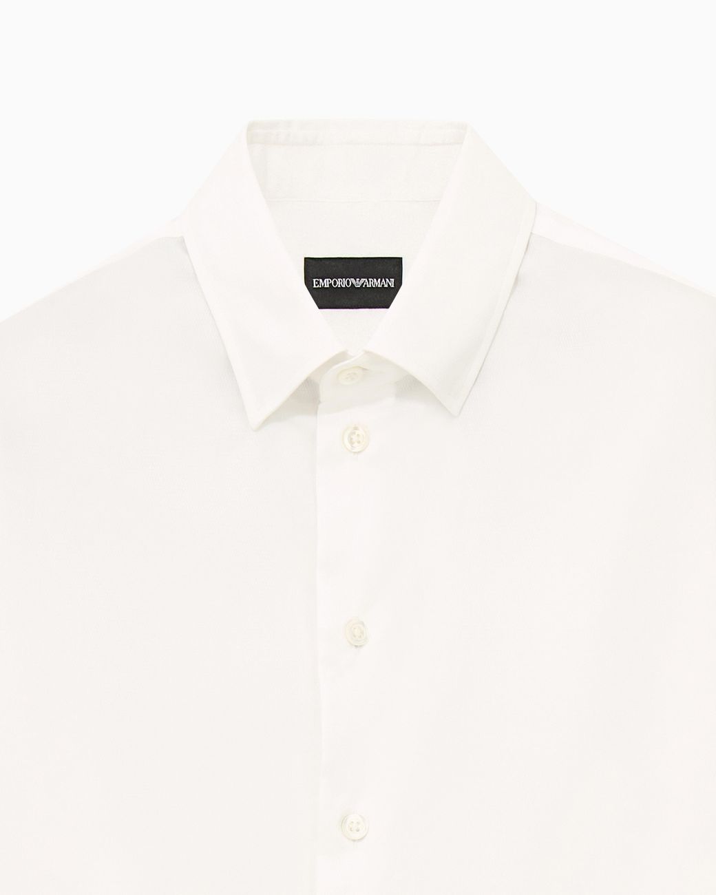 Emporio Armani White Cotton Dress Shirt With A Pointed Collar And Long Sleeves for men