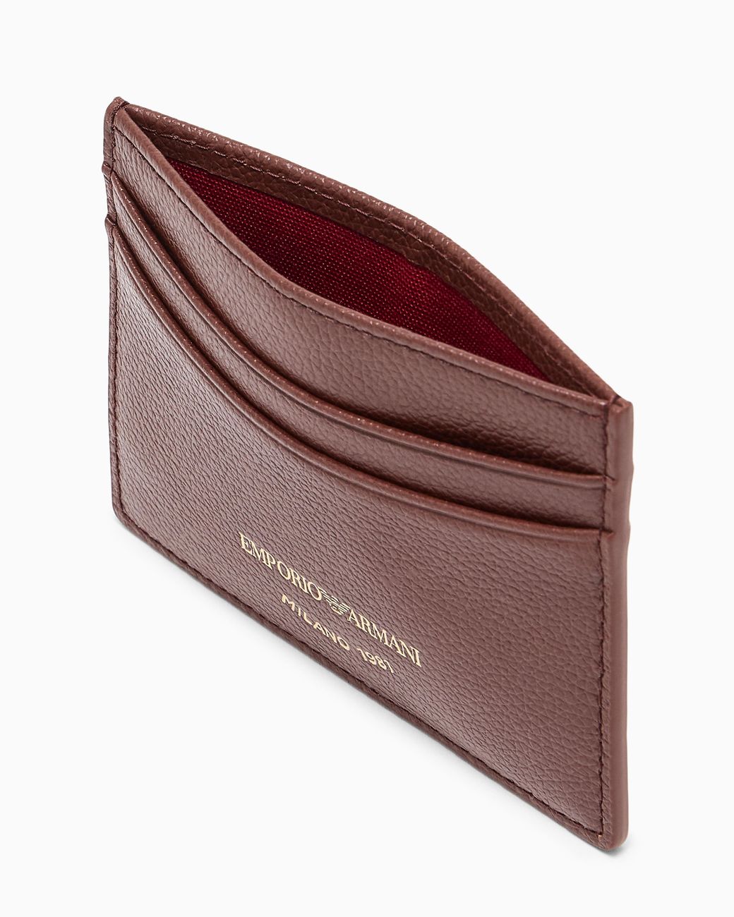 Emporio Armani Purple Tumbled Leather Card Holder