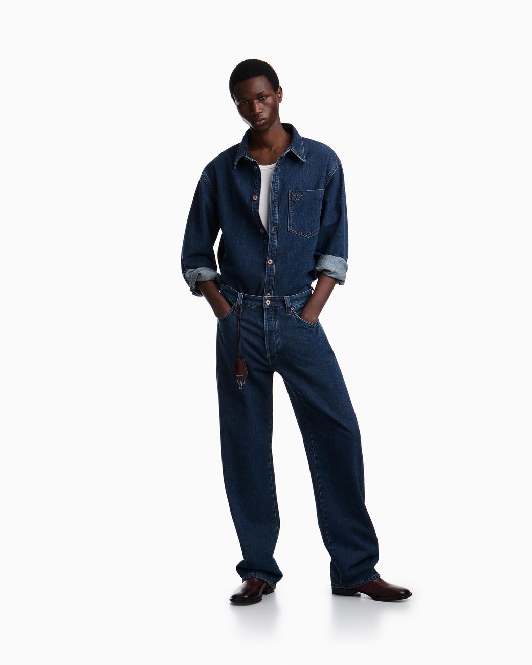 Emporio Armani Blue Loose Jeans for men