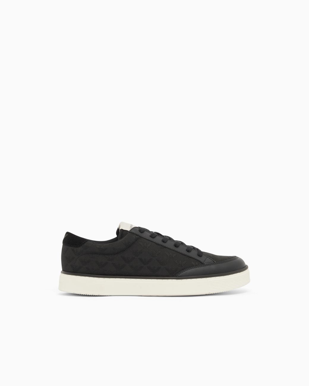 Emporio Armani White Jacquard Sneakers With An All-Over Eagle for men