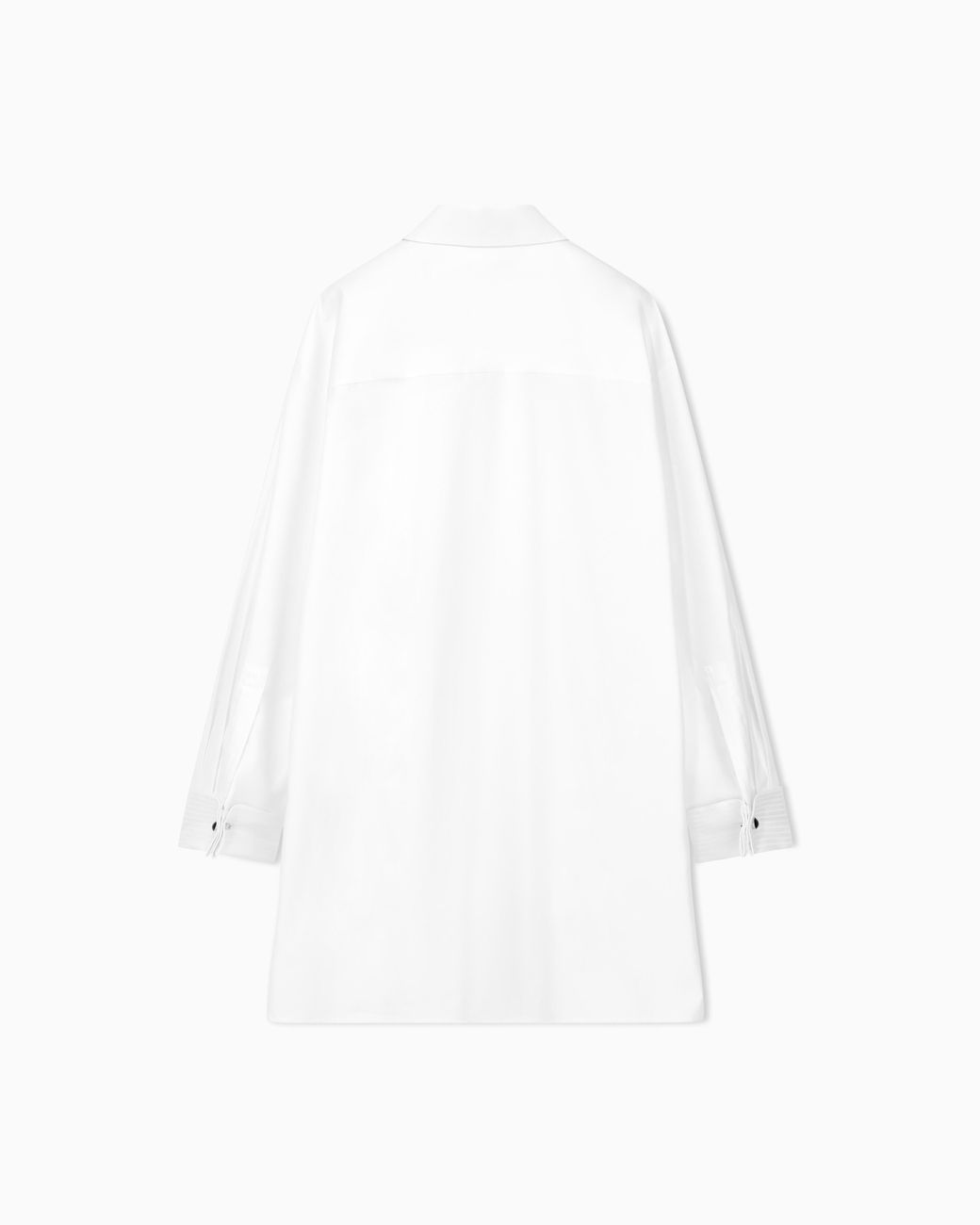 Emporio Armani White Oversized Levantine Cotton Shirt With Bib Front
