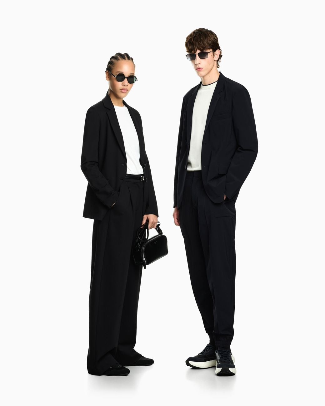Emporio Armani Blue Stretch Jersey Interlock Blazer Travel Essential