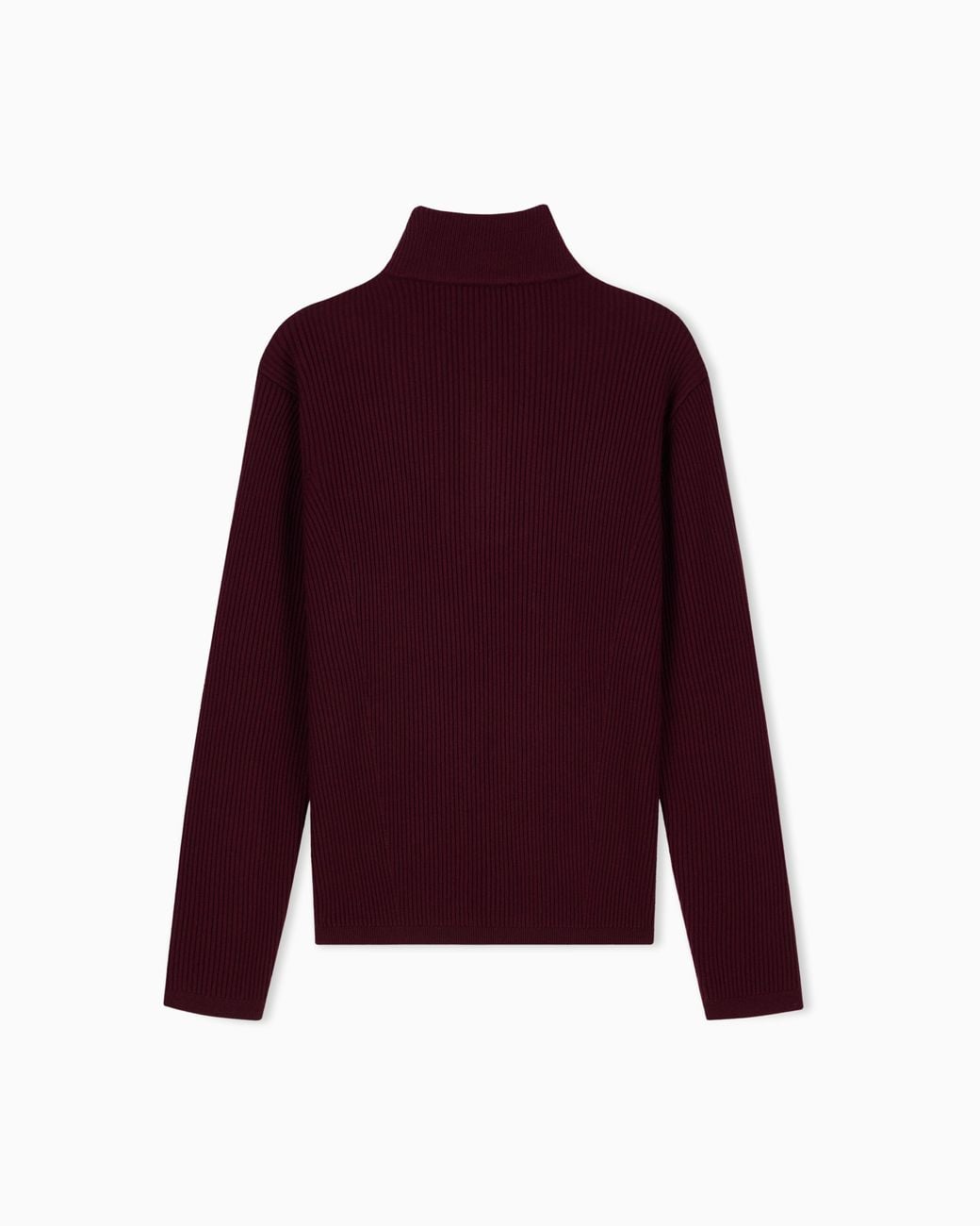 Emporio Armani Purple Ribbed Virgin Wool Half-Zip Sweater for men