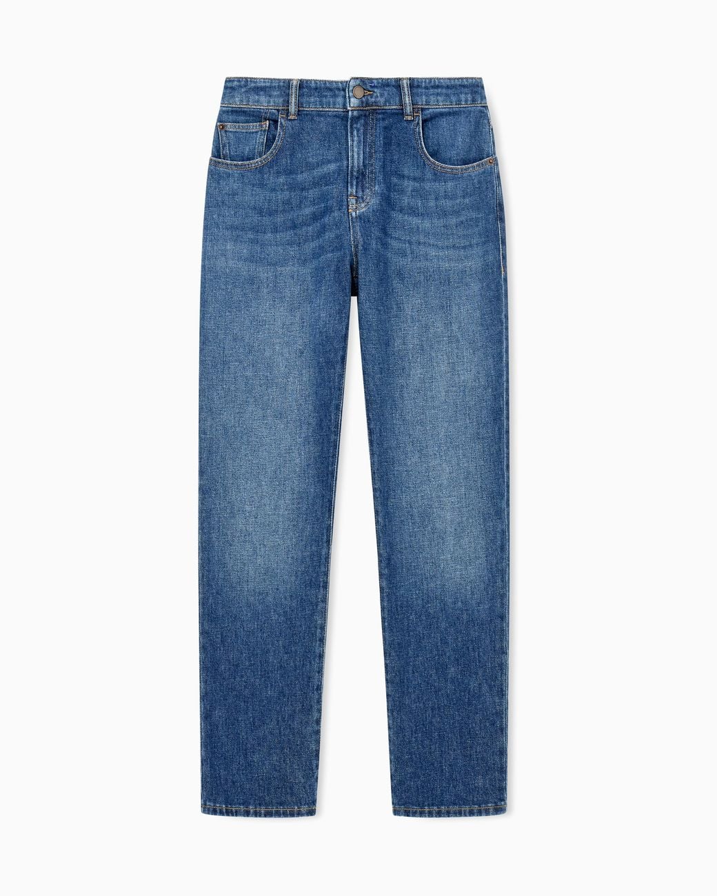 Emporio Armani Blue Slim-Fit Denim Jeans With Five Pockets And A Used Look