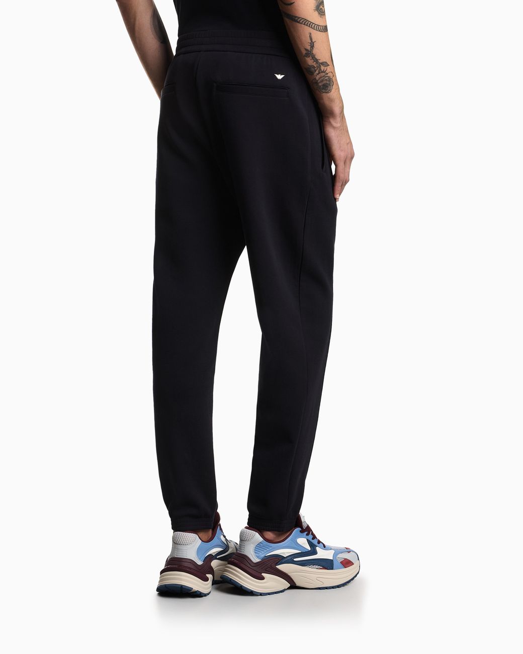 Emporio Armani Blue Double Jersey Joggers With Side Zip Pockets Essential for men