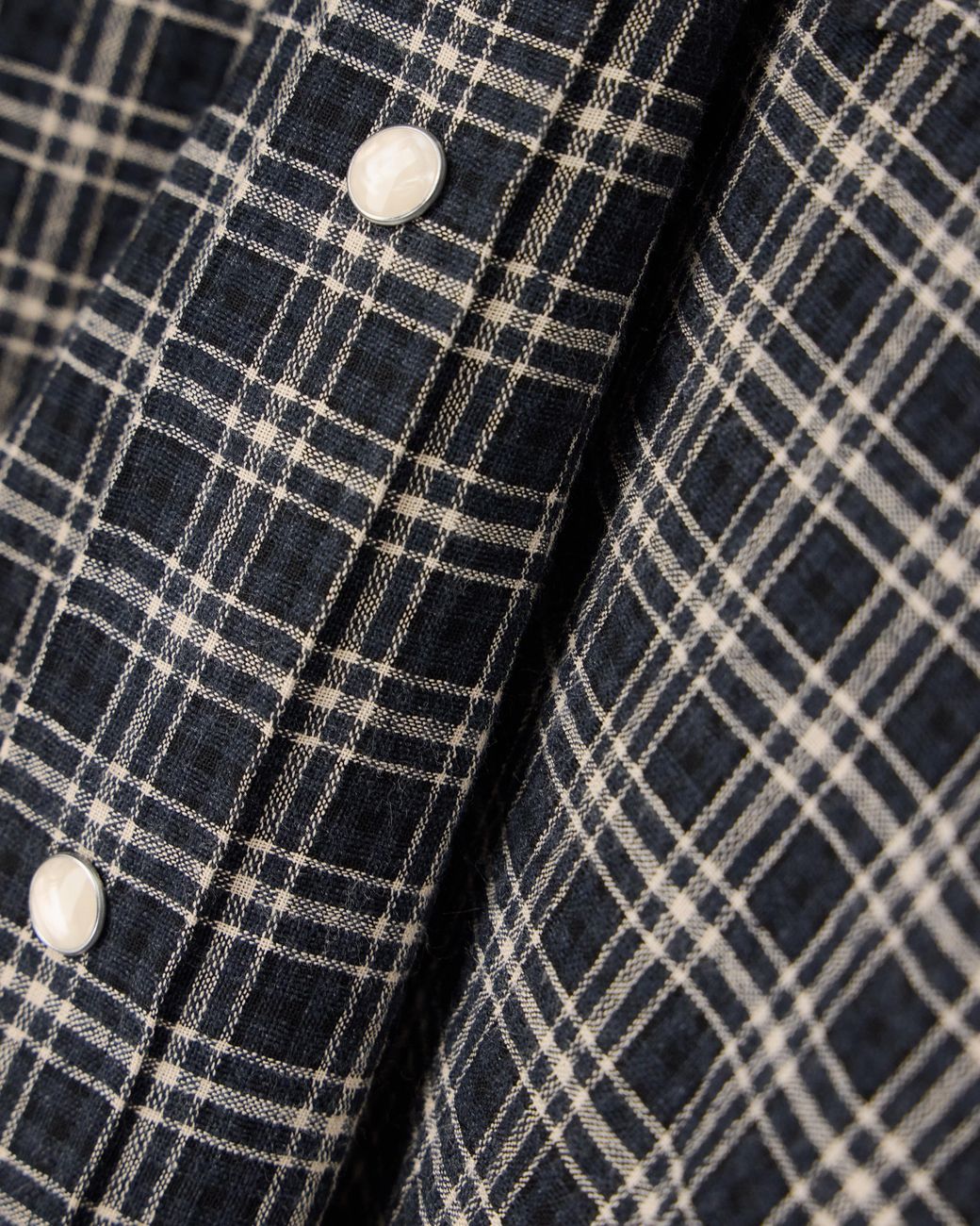Emporio Armani Gray Long Sleeve Check Flannel Shirt With Two Chest Pockets for men