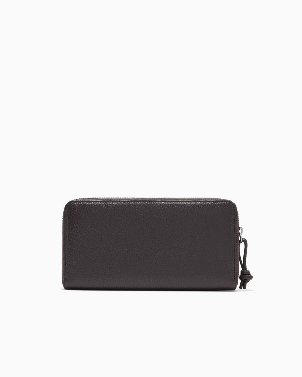 Emporio Armani Brown Tumbled Leather Wallet With Wrap-Around Zip for men
